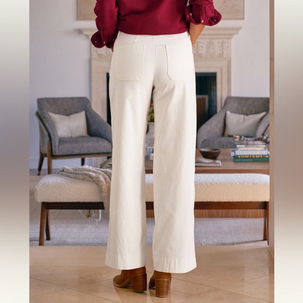 Frank & Eileen Limerick Wide-Leg Carpenter Pants in Chalk - Picture 3 of 9